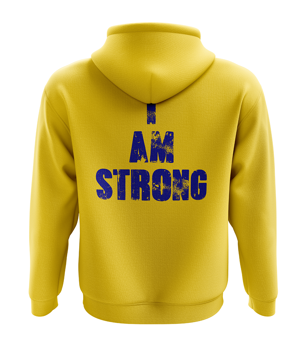 MHP I am Strong Gym Hoodie in Yellow