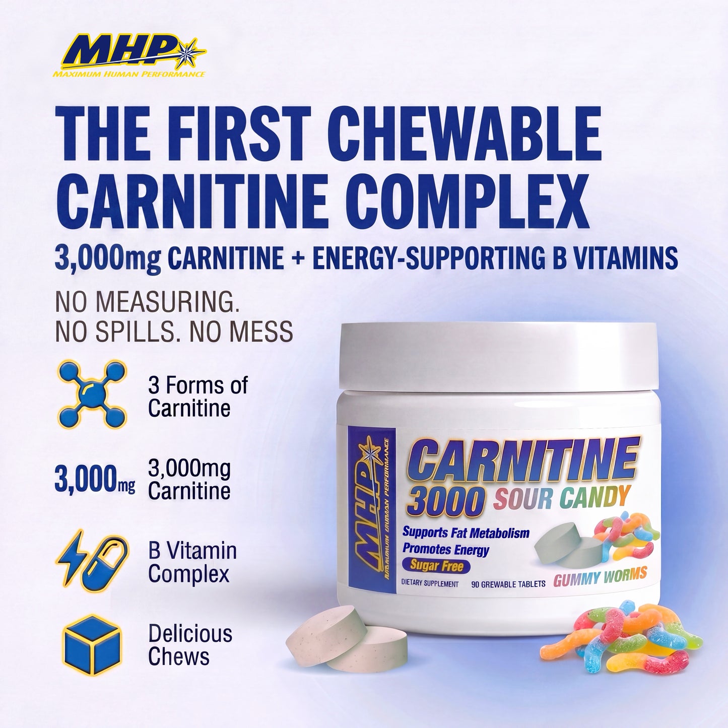 Carnitine Sour Candy Chews - 3000mg
