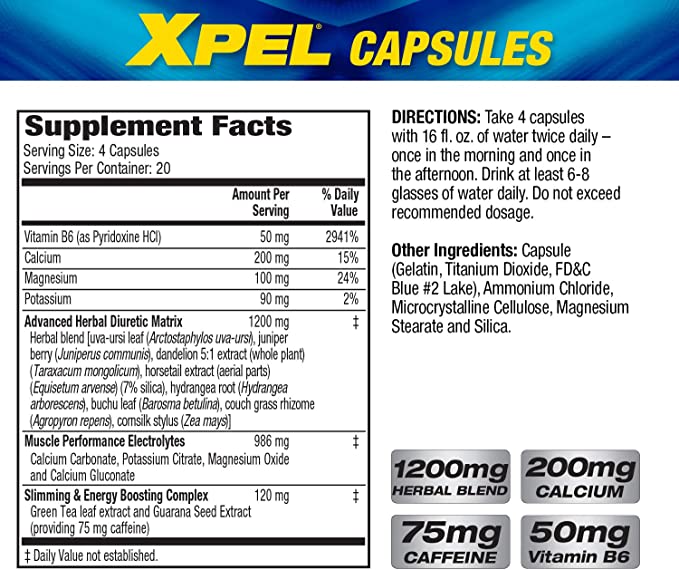 Xpel Diuretic with Maximum Strength (80 Capsules) by MHP at the