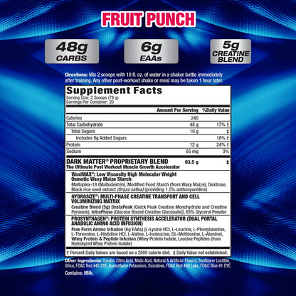 MHP Dark Matter FRUIT PUNCH SUPPLEMENT FACTS