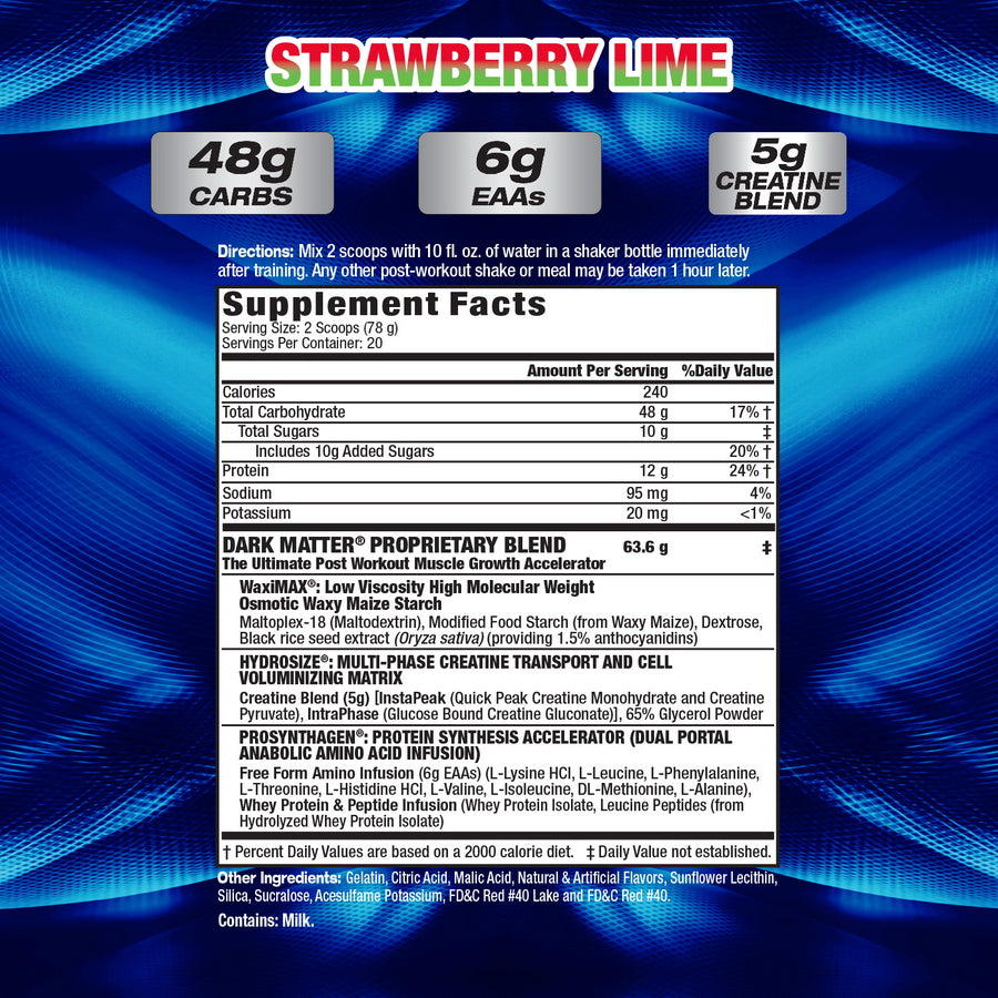 MHP Dark Matter STRAWBERRY LIME SUPPLEMENT FACTS